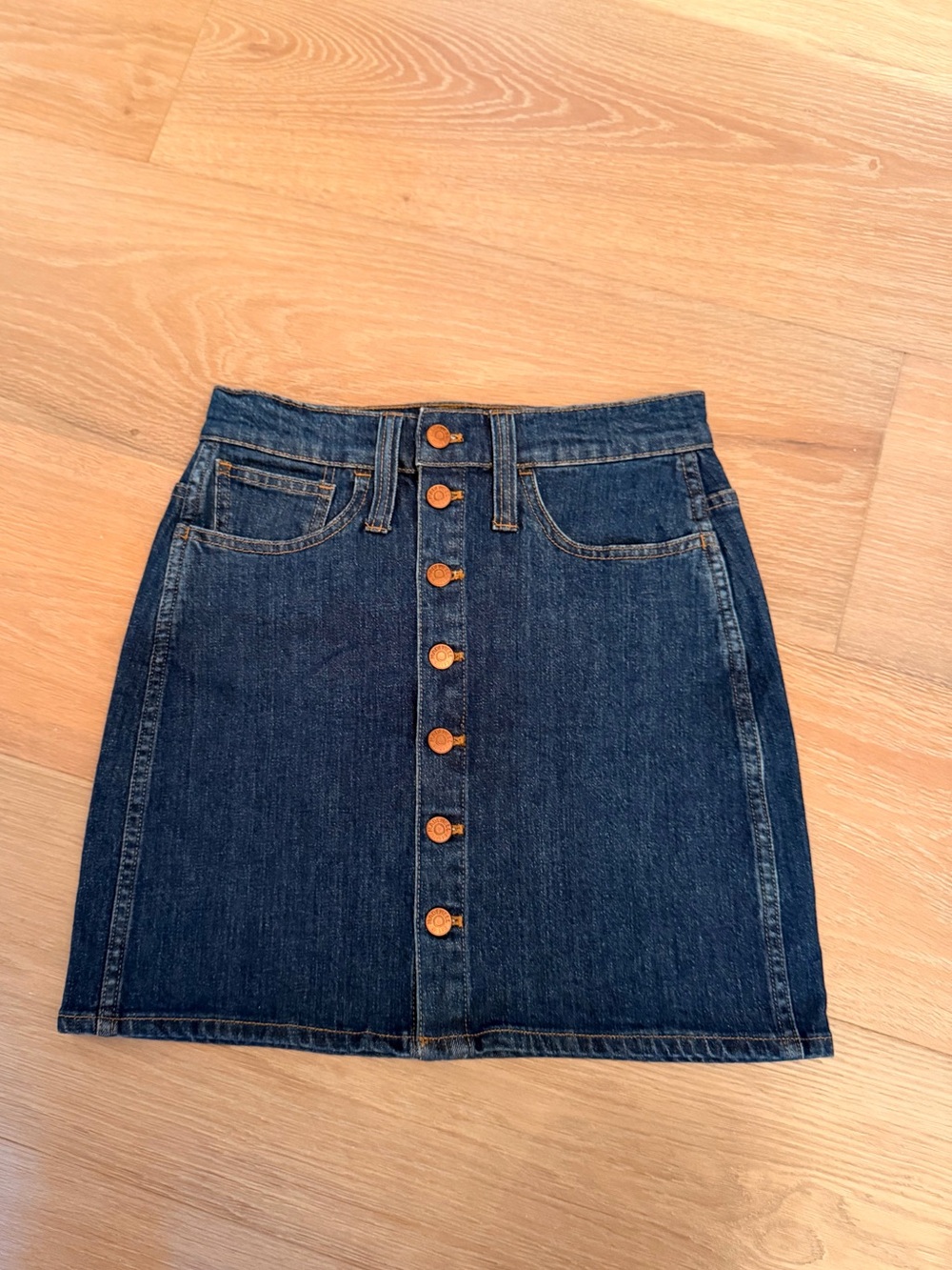 Madewell Blue Button-Front Denim Mini Skirt - Picture 2 of 7